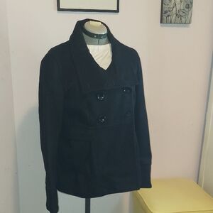 Black Double-Breasted Peacoat Old Navy